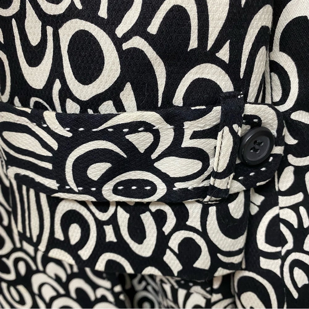 Cleo Cotton Blend Coat Jacket Black and White Lined Trench Coat XL Women's - Picture 8 of 9